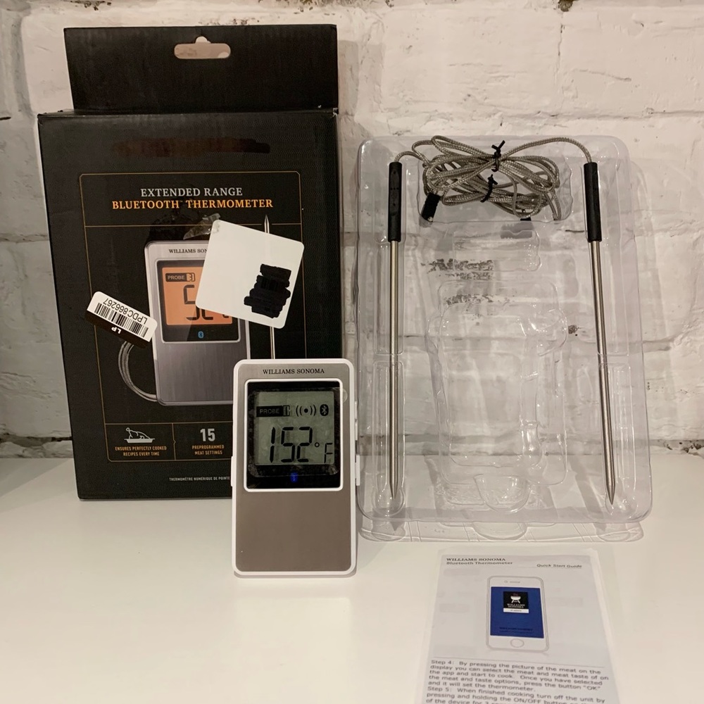WILLIAMS SONOMA Advanced Digital Bluetooth Smart Thermometer Apple Android